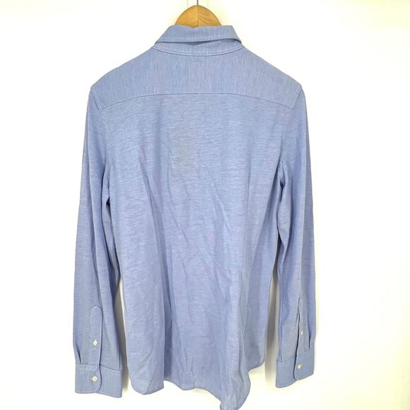 Ralph Lauren Mens Knit Oxford Long Sleeve Shirt Blue with Logo Size XL NEW - Picture 3 of 10